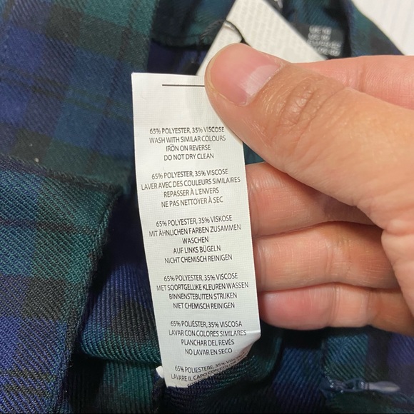 New BOOHOO Petite High Waisted Check Tapered Pants Size 10 - Picture 3 of 3